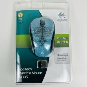 Logitech M305 Wireless Optical Mouse Ergonomic Design Comfort (Green) Brand New